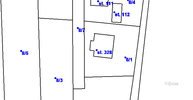 Parcela st. 328 v KÚ Malechov, Katastrální mapa