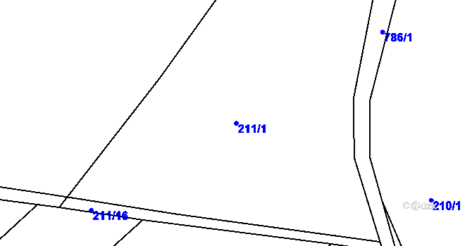 Parcela st. 211/1 v KÚ Malechov, Katastrální mapa