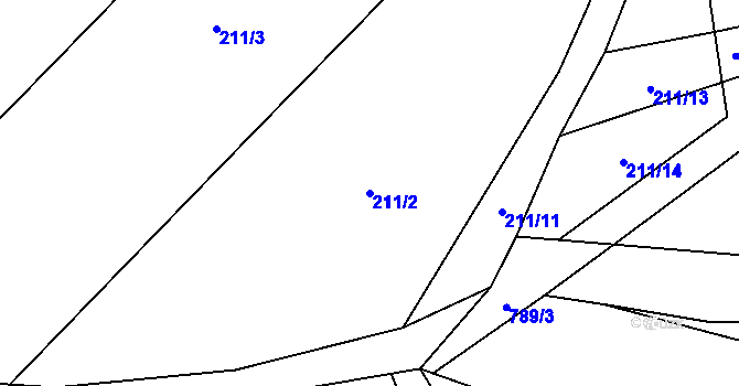 Parcela st. 211/2 v KÚ Malechov, Katastrální mapa