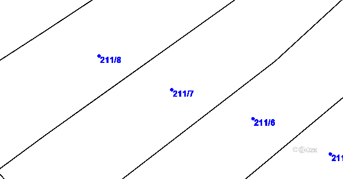 Parcela st. 211/7 v KÚ Malechov, Katastrální mapa