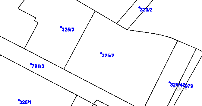 Parcela st. 325/2 v KÚ Malechov, Katastrální mapa