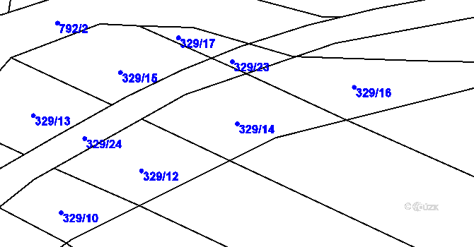 Parcela st. 329/14 v KÚ Malechov, Katastrální mapa