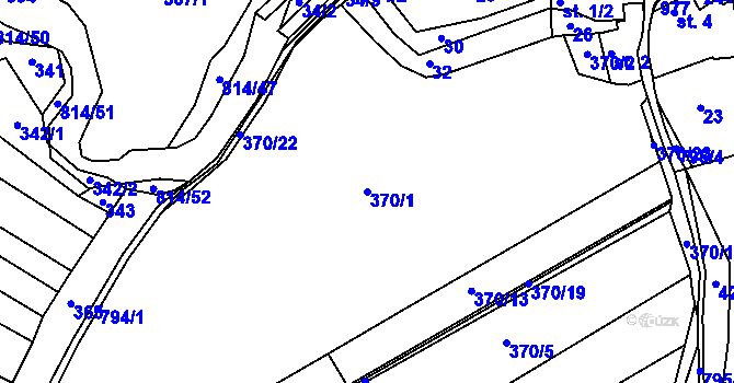 Parcela st. 370/1 v KÚ Malechov, Katastrální mapa