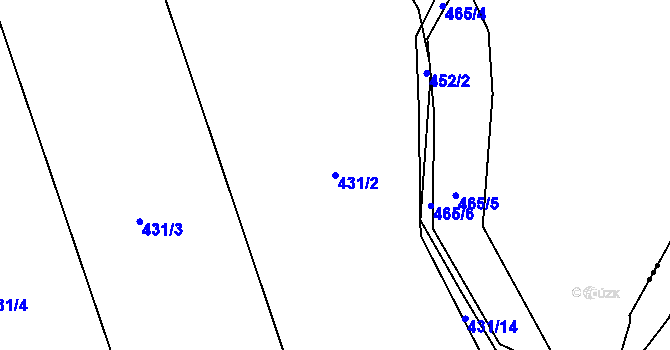Parcela st. 431/2 v KÚ Malechov, Katastrální mapa