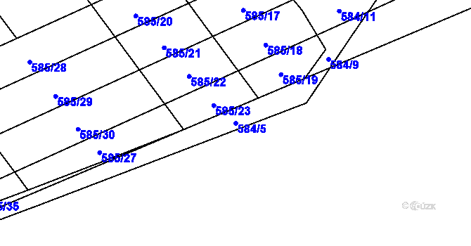 Parcela st. 584/5 v KÚ Malechov, Katastrální mapa