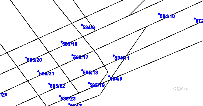 Parcela st. 584/8 v KÚ Malechov, Katastrální mapa
