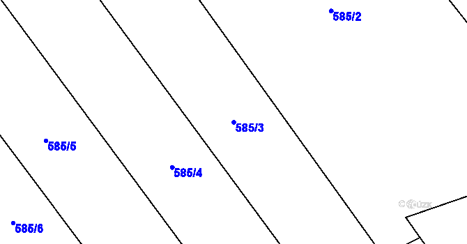 Parcela st. 585/3 v KÚ Malechov, Katastrální mapa
