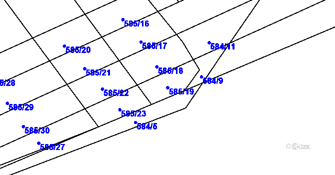Parcela st. 585/19 v KÚ Malechov, Katastrální mapa