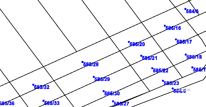 Parcela st. 585/24 v KÚ Malechov, Katastrální mapa
