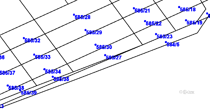 Parcela st. 585/27 v KÚ Malechov, Katastrální mapa