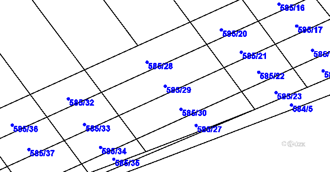Parcela st. 585/29 v KÚ Malechov, Katastrální mapa