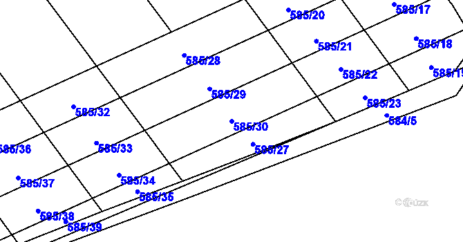 Parcela st. 585/30 v KÚ Malechov, Katastrální mapa