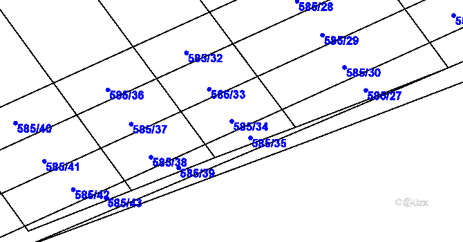 Parcela st. 585/34 v KÚ Malechov, Katastrální mapa