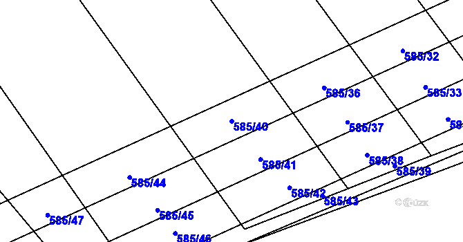 Parcela st. 585/40 v KÚ Malechov, Katastrální mapa