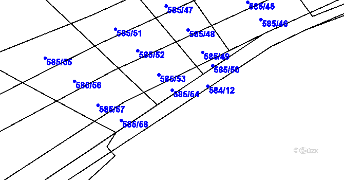 Parcela st. 585/54 v KÚ Malechov, Katastrální mapa