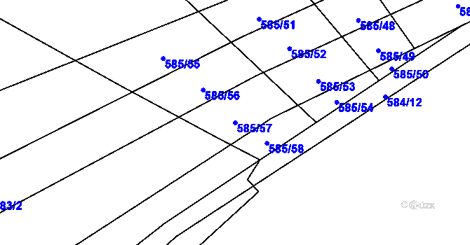 Parcela st. 585/57 v KÚ Malechov, Katastrální mapa