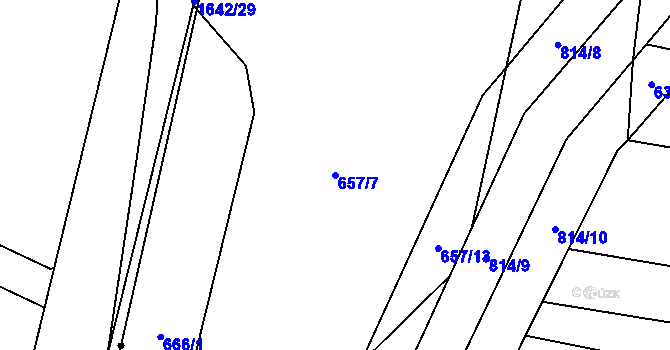 Parcela st. 657/7 v KÚ Malechov, Katastrální mapa