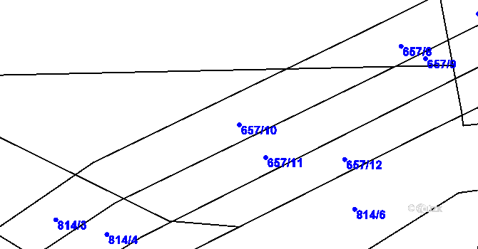 Parcela st. 657/10 v KÚ Malechov, Katastrální mapa