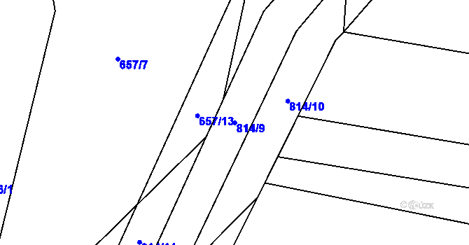 Parcela st. 814/9 v KÚ Malechov, Katastrální mapa