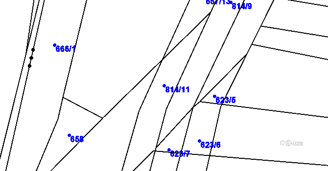 Parcela st. 814/11 v KÚ Malechov, Katastrální mapa