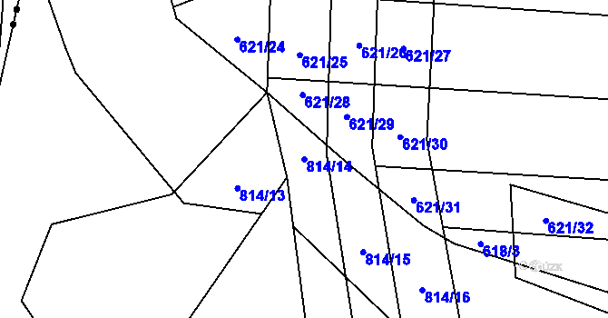 Parcela st. 814/14 v KÚ Malechov, Katastrální mapa