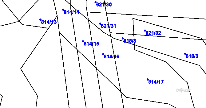 Parcela st. 814/16 v KÚ Malechov, Katastrální mapa