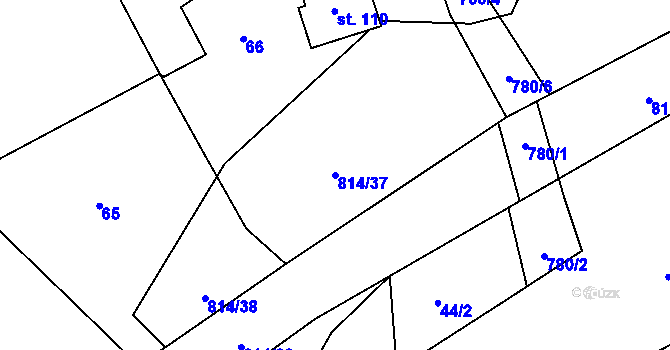 Parcela st. 814/37 v KÚ Malechov, Katastrální mapa