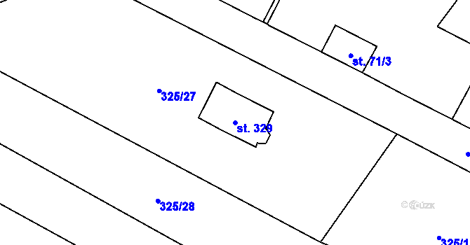 Parcela st. 329 v KÚ Malechov, Katastrální mapa
