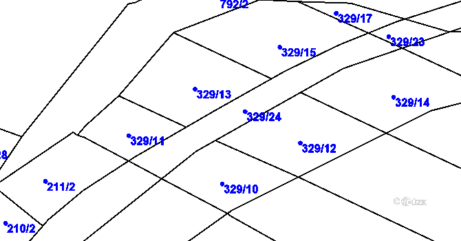 Parcela st. 329/25 v KÚ Malechov, Katastrální mapa