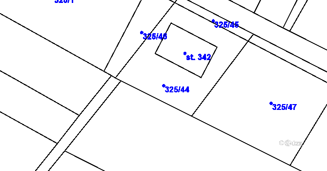 Parcela st. 325/44 v KÚ Malechov, Katastrální mapa