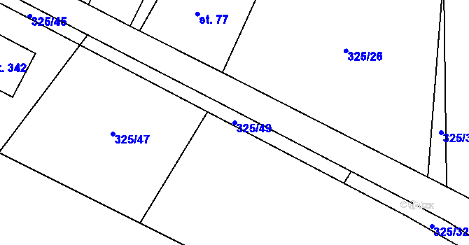 Parcela st. 325/49 v KÚ Malechov, Katastrální mapa