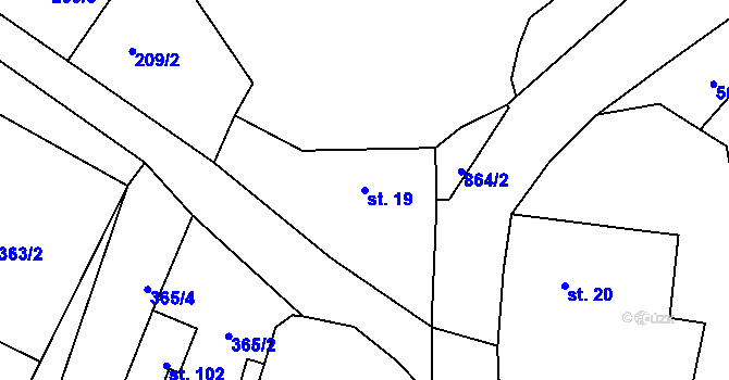 Parcela st. 19 v KÚ Svrčovec, Katastrální mapa