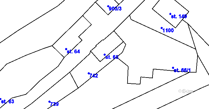 Parcela st. 65 v KÚ Svrčovec, Katastrální mapa