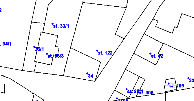 Parcela st. 122 v KÚ Svrčovec, Katastrální mapa