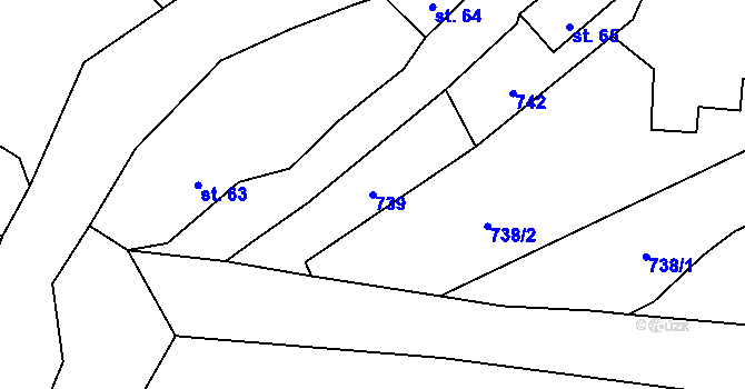 Parcela st. 739 v KÚ Svrčovec, Katastrální mapa