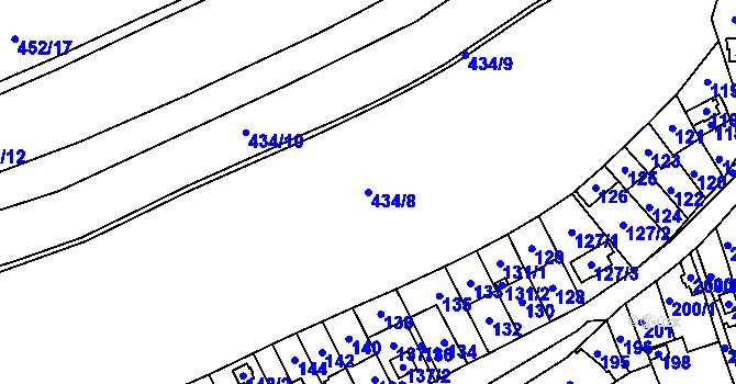 Parcela st. 434/8 v KÚ Dolany u Plzně, Katastrální mapa