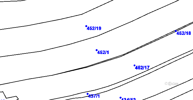 Parcela st. 452/1 v KÚ Dolany u Plzně, Katastrální mapa