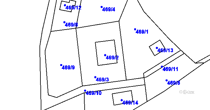 Parcela st. 469/2 v KÚ Dolany u Plzně, Katastrální mapa