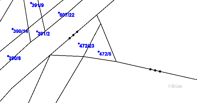 Parcela st. 472/5 v KÚ Dolany u Plzně, Katastrální mapa