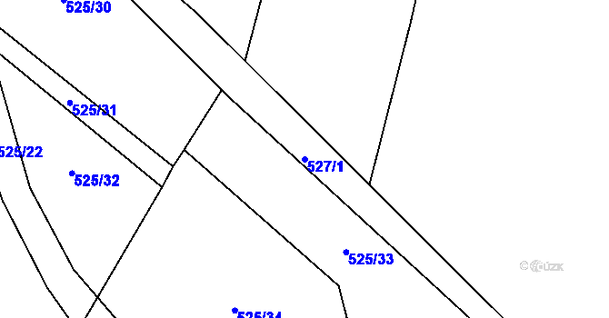 Parcela st. 527/1 v KÚ Dolany u Plzně, Katastrální mapa