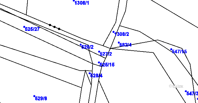Parcela st. 527/2 v KÚ Dolany u Plzně, Katastrální mapa