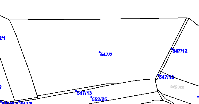 Parcela st. 547/2 v KÚ Dolany u Plzně, Katastrální mapa