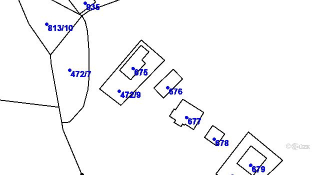 Parcela st. 676 v KÚ Dolany u Plzně, Katastrální mapa