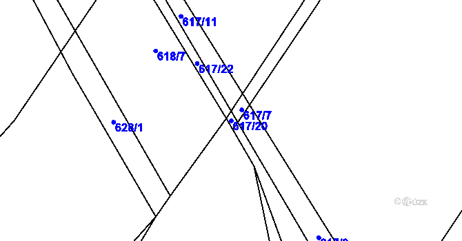 Parcela st. 617/20 v KÚ Dolany u Plzně, Katastrální mapa