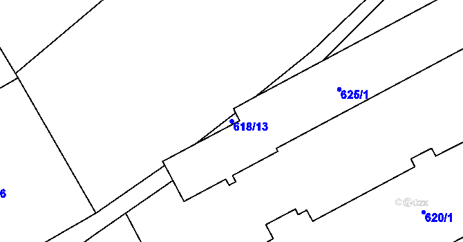 Parcela st. 618/13 v KÚ Dolany u Plzně, Katastrální mapa