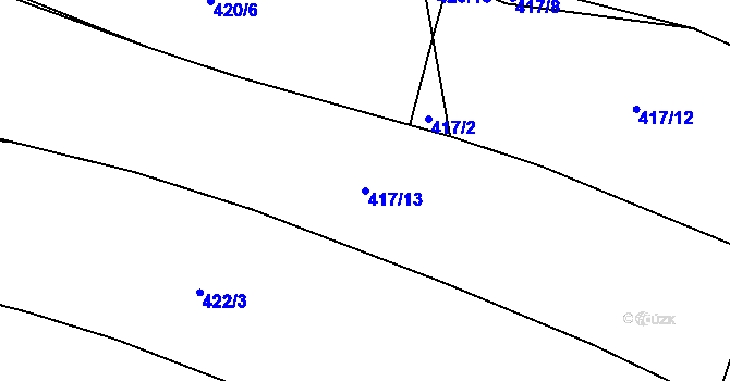 Parcela st. 417/13 v KÚ Dolany u Plzně, Katastrální mapa
