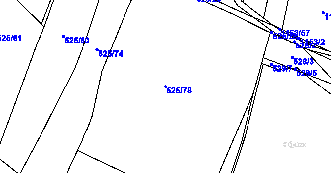 Parcela st. 525/78 v KÚ Dolany u Plzně, Katastrální mapa