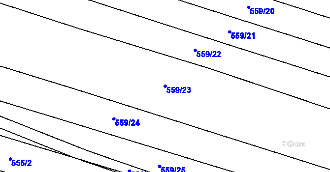 Parcela st. 559/23 v KÚ Dolany u Plzně, Katastrální mapa