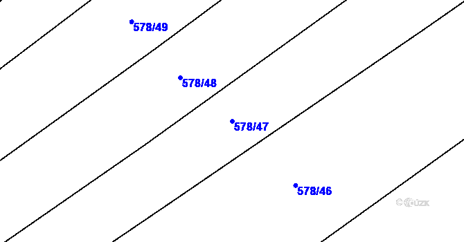 Parcela st. 578/47 v KÚ Dolany u Plzně, Katastrální mapa