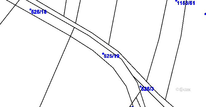 Parcela st. 525/19 v KÚ Dolany u Plzně, Katastrální mapa
